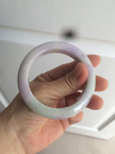 Load image into Gallery viewer, 53mm Certified 100% natural Type A olive green/white/purple jadeite jade bangle AZ2-0466
