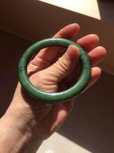 Load image into Gallery viewer, 55mm Certified 100% Natural Deep Pine Green/Black "Serene Ember Forest" Nephrite (red-skin nephrite 红皮碧玉)  Bangle HT168-19-6175
