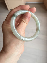 Load image into Gallery viewer, 54.2mm certified 100% natural type A certified light green with floating seaweed round cut jadeite jade bangle BM62-6610
