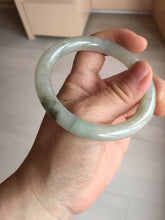 Load image into Gallery viewer, 54.2mm certified 100% natural type A certified light green with floating seaweed round cut jadeite jade bangle BM62-6610
