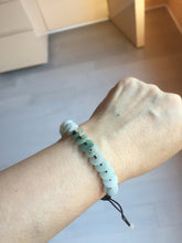 Load image into Gallery viewer, 100% natural type A green white Safety Guardian Button donut jadeite jade thread woven bracelets PD99
