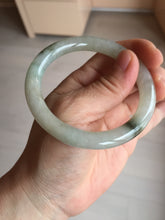 Load image into Gallery viewer, 54.2mm certified 100% natural type A certified light green with floating seaweed round cut jadeite jade bangle BM62-6610
