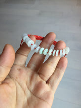 Load image into Gallery viewer, 100% natural type A green white purple Safety Guardian Button donut jadeite jade thread woven bracelets PD98
