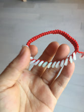 Load image into Gallery viewer, 100% natural type A green white purple Safety Guardian Button donut jadeite jade thread woven bracelets PD98
