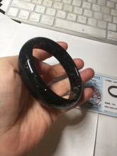 Load image into Gallery viewer, 60.3mm 100% Natural dark green/black meteorite Stellar Night sky nephrite bangle HN25-7603
