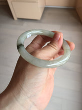 Load image into Gallery viewer, 54.2mm certified 100% natural type A certified light green with floating seaweed round cut jadeite jade bangle BM62-6610

