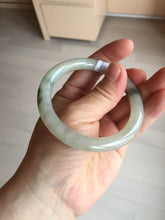 Load image into Gallery viewer, 54.2mm certified 100% natural type A certified light green with floating seaweed round cut jadeite jade bangle BM62-6610
