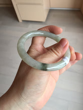 Load image into Gallery viewer, 54.2mm certified 100% natural type A certified light green with floating seaweed round cut jadeite jade bangle BM62-6610
