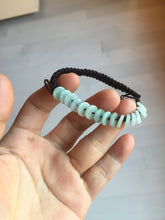 Load image into Gallery viewer, 100% natural type A green white Safety Guardian Button donut jadeite jade thread woven bracelets PD99
