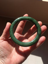 Load image into Gallery viewer, 57.5mm Certified 100% Natural Deep Pine Green/Black "Serene Ember Forest" Nephrite (red-skin nephrite 红皮碧玉) Bangle HT168-18-3922
