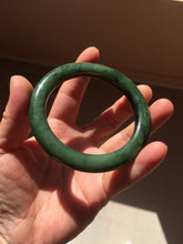 Load image into Gallery viewer, 57.5mm Certified 100% Natural Deep Pine Green/Black "Serene Ember Forest" Nephrite (red-skin nephrite 红皮碧玉) Bangle HT168-18-3922
