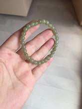 Load image into Gallery viewer, 6.1mm 100% Natural Light Green, Gray &amp; Black Nephrite Jade Round Bead Bracelet HT135 Add on item
