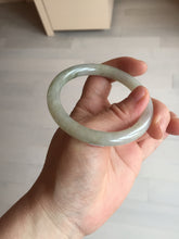 Load image into Gallery viewer, 53.3mm certified 100% natural Type A light green yellow with floating seaweed round cut jadeite jade bangle BM63-6612
