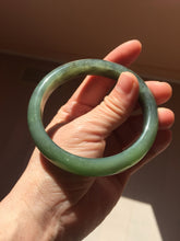 Load image into Gallery viewer, 61mm Certified 100% Natural dark Green/Gray/Black Nephrite Bangle HF137-8883
