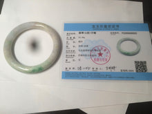 Load image into Gallery viewer, AllaboutjadeCanada.com only 56mm certified Type A 100% Natural sunny green/white/purple/brown(FU LU Shou) round cut Jadeite Jade bangle AF78-8925 Add on item
