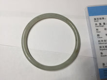 Load image into Gallery viewer, 54.8mm Certified type A 100% Natural light green gray black slim round cut Jadeite bangle PA188-2474
