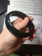 Load image into Gallery viewer, 60.3mm 100% Natural dark green/black meteorite Stellar Night sky nephrite bangle HN26-7598
