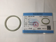 Load image into Gallery viewer, 54.8mm Certified type A 100% Natural light green gray black slim round cut Jadeite bangle PA188-2474
