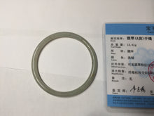 Load image into Gallery viewer, 54.8mm Certified type A 100% Natural light green gray black slim round cut Jadeite bangle PA188-2474
