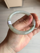 Load image into Gallery viewer, 53.3mm certified 100% natural Type A light green yellow with floating seaweed round cut jadeite jade bangle BM63-6612
