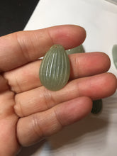 Load image into Gallery viewer, 100% Natural type A light green/gray candied dates Jadeite Jade pendant AX155
