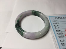 Load image into Gallery viewer, 55.5mm Certified 100% natural Type A Green &amp; Light Purple jadeite jade bangle PH246-0510
