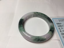 Load image into Gallery viewer, 55.5mm Certified 100% natural Type A Green &amp; Light Purple jadeite jade bangle PH246-0510
