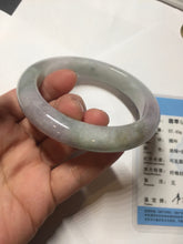 Load image into Gallery viewer, 60.5mm Certified Type A 100% Natural icy watery green/purple chubby Jadeite Jade bangle PB236-9536
