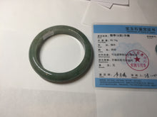 Load image into Gallery viewer, 57.2mm certified Type A 100% Natural icy watery dark green gray Jadeite Jade bangle PC14-0371

