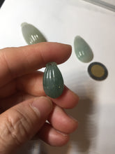 Load image into Gallery viewer, 100% Natural type A light green/gray candied dates Jadeite Jade pendant AX155
