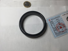 Load image into Gallery viewer, 60.3mm 100% Natural dark green/black meteorite Stellar Night sky nephrite bangle HN26-7598
