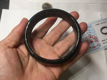 Load image into Gallery viewer, 60.3mm 100% Natural dark green/black meteorite Stellar Night sky nephrite bangle HN26-7598
