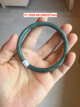 Load image into Gallery viewer, 51-61mm Certified type A 100% Natural dark green/blue/gray slim round cut Guatemala Jadeite bangle no crack group GL52
