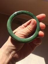 Load image into Gallery viewer, 54.8mm Certified 100% Natural Deep Pine Green/Black "Serene Ember Forest" Nephrite (red-skin nephrite 红皮碧玉) Bangle HT168-17-6188
