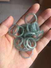 Load image into Gallery viewer, Size 2 1/2- 9 3/4 100% natural type A icy watery light green blue gray slim Guatemala jadeite jade band ring group PH234 Add on item
