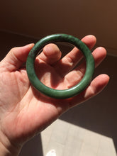 Load image into Gallery viewer, 54.8mm Certified 100% Natural Deep Pine Green/Black "Serene Ember Forest" Nephrite (red-skin nephrite 红皮碧玉) Bangle HT168-17-6188
