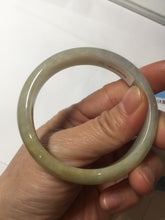 Load image into Gallery viewer, 52mm certified Type A 100% Natural yellow brown white Jadeite Jade bangle AU23-0242
