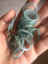 Load image into Gallery viewer, Size 2 1/2- 9 3/4 100% natural type A icy watery light green blue gray slim Guatemala jadeite jade band ring group PH234 Add on item
