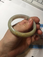 Load image into Gallery viewer, 52mm certified Type A 100% Natural yellow brown white Jadeite Jade bangle AU23-0242
