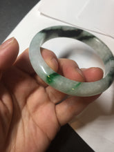 Load image into Gallery viewer, 56.9mm 100% natural Type A sunny green white jadeite jade bangle BN7-8239

