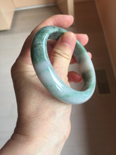 Load image into Gallery viewer, 57.5mm certified 100% natural Type A light green/purple/white chubby jadeite jade bangle R59-1301
