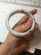 Load image into Gallery viewer, 59.6mm Certificated Type A 100% Natural White green red purplewith green floating flowers Jadeite Jade bangle G110-9546
