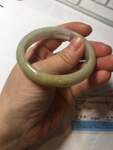 Load image into Gallery viewer, 52mm certified Type A 100% Natural yellow brown white Jadeite Jade bangle AU23-0242
