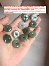 Load image into Gallery viewer, 17.5-20mm Type A 100% Natural oily dark green black gray(老油青) Jadeite Safety Guardian Button donuts pendant group PH237
