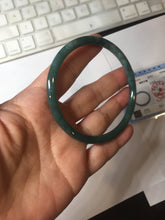 Load image into Gallery viewer, 61mm Certified Type A 100% Natural dark green blue gray black slim round cut Guatemala Jadeite bangle PJ12-9701
