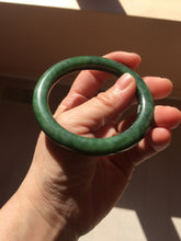 Load image into Gallery viewer, 54.8mm Certified 100% Natural Deep Pine Green/Black "Serene Ember Forest" Nephrite (red-skin nephrite 红皮碧玉)  Bangle HT168-12-6184
