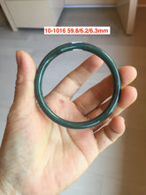 Load image into Gallery viewer, 51-61mm Certified type A 100% Natural dark green/blue/gray slim round cut Guatemala Jadeite bangle no crack group GL52
