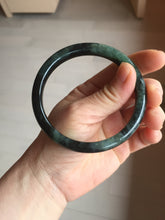 Load image into Gallery viewer, AllaboutjadeCanada.com only 61.8mm type A 100% Natural dark green black MoCui(墨翠) Jadeite bangle PC195
