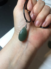 Load image into Gallery viewer, 100% Natural type A light green/gray candied dates Jadeite Jade pendant AX155
