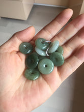 Load image into Gallery viewer, 17.5-20mm Type A 100% Natural oily dark green black gray(老油青) Jadeite Safety Guardian Button donuts pendant group PH237
